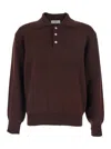 Dunst Unisex Cashmere Collared Sweater In Brown