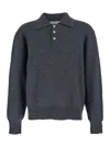 Dunst Unisex Cashmere Collared Sweater In Gray