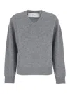 Dunst Unisex Cashmere V-neck Sweater In Gray