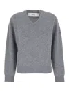 Dunst Unisex Cashmere V-neck Sweater In Gray