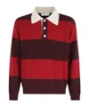 Dunst Striped Crewneck Sweater Contrast Collar In Red