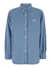 Dunst 'classic Boyfriend' Light Blue Shirt With Logo Patch On The Front In Denim Woman In Blue