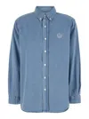 Dunst 'classic Boyfriend' Light Blue Shirt With Logo Patch On The Front In Denim Woman In Light Blue