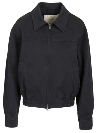 Dunst Unisex Collared Blouson Jacket Jackets Blue In Black