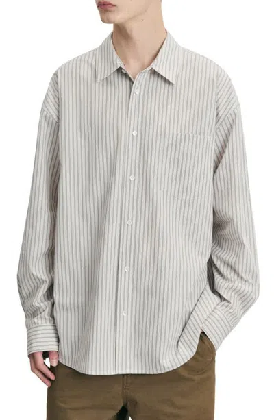 Dunst Unisex Informal Stripe Button-up Shirt In Gray