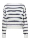 DUNST WHITE MARINE STRIPED SWEATER IN COTTON WOMAN