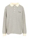 Dunst Unisex Multi Stripe Collared T-shirt Polo Shirt Grey In Neutral