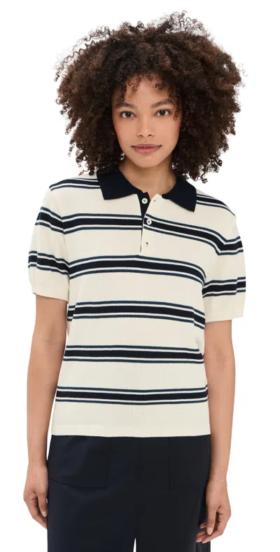 Dunst Unisex Multi Striped Polo Knit Cotton Men