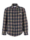 Dunst Unisex Quilted Check Flannel Shirt In Black