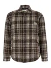 Dunst Unisex Quilted Check Flannel Shirt In Brown