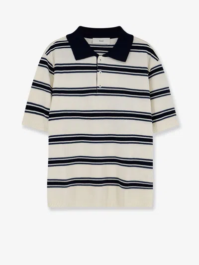 Dunst Unisex Striped Cotton Polo Shirt In Animal Print