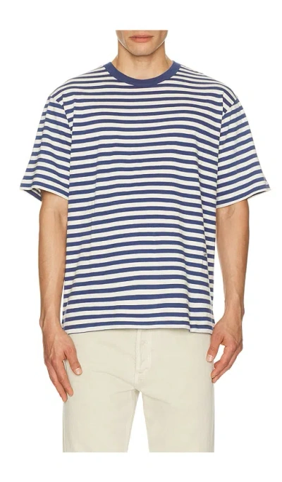 Dunst Unisex Striped Tee Shirt In Blue