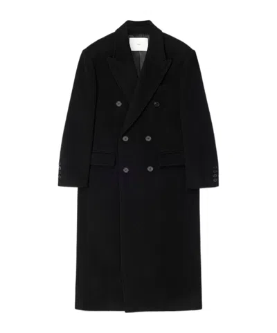 Dunst Unisex Tailored Double-breasted Cashmere Coat In Black
