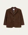 Dunst Unisex Tailored Suede Jacket In Brown