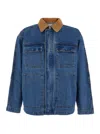 Dunst Blue Jacket With Contrast Collar And Patch Pockets On The Chest In Blu