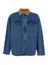 Dunst Blue Jacket With Contrast Collar And Patch Pockets On The Chest In Blue