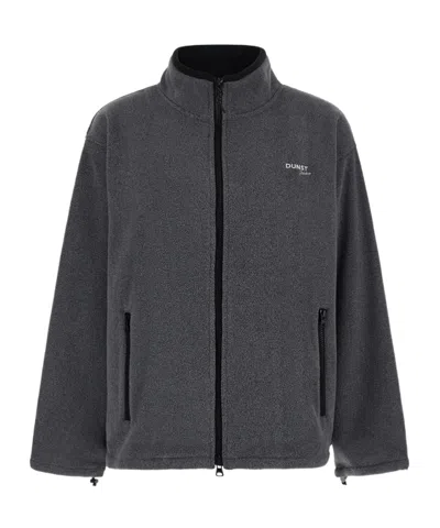 Dunst Unisex Zip-up Fleece Sweatshirt Charcoal Grey In Gray
