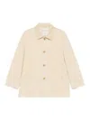Dunst Vegan Leather Jacket Collared Front Pockets In Neutral