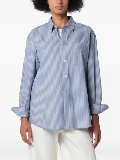 Dunst Vertical-stripe Long-sleeve Shirt In Blue