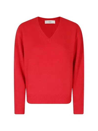 Dunst V-neck Knitted Sweater In Red