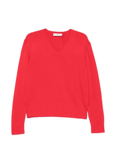 Dunst V-neck Sweater In Red