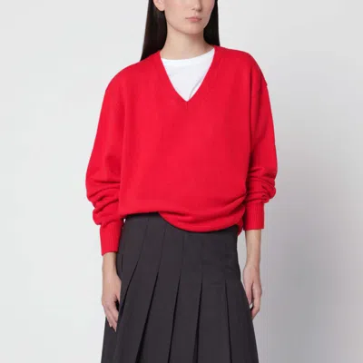 Dunst V-neck Sweater In Red