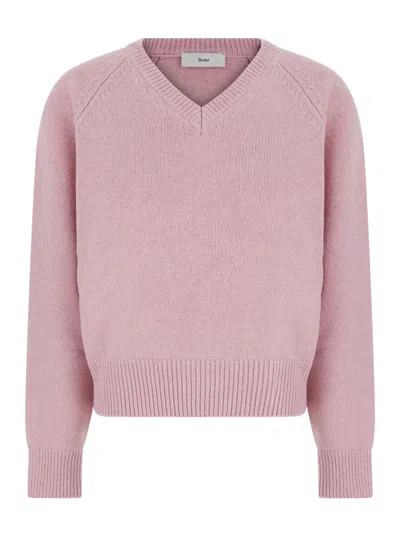 Dunst V-neck Unisex Soft Volume Wool Sweater In Pink