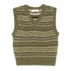 Dunst Olive Green Wool Blend Waistcoat In Multi