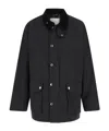 Dunst 'hunting' Black Jacket With Classic Collar And Adjustable Belt In Black