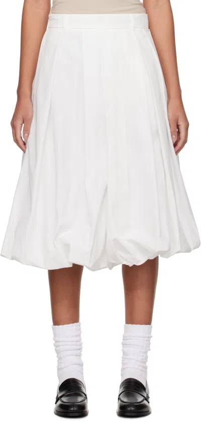 Dunst White Balloon Midi Skirt