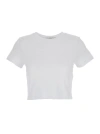 Dunst Essential White Crochet Crewneck T-shirt In Cotton Woman In White