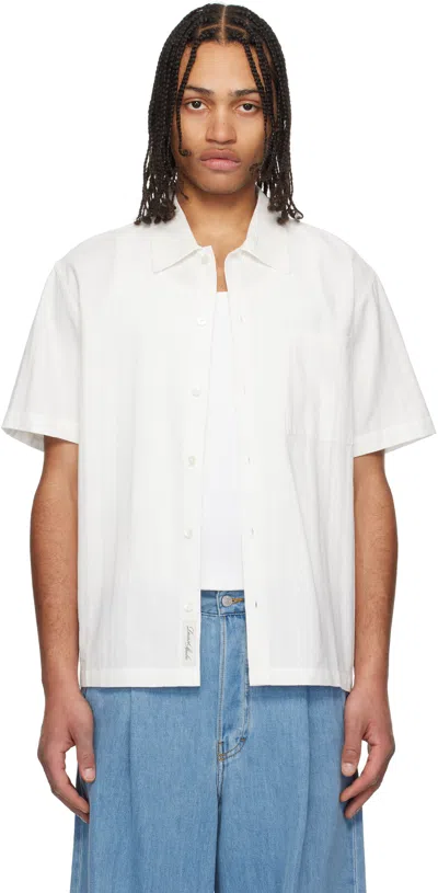 Dunst White Jacquard Collared Shirt