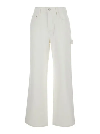 Dunst White Jeans With Straight Leg In Denim Woman