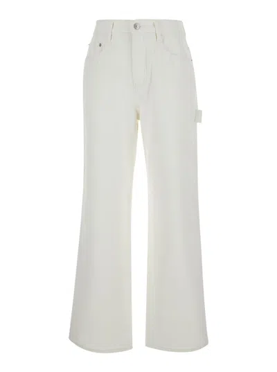 Dunst White Jeans With Straight Leg In Denim Woman
