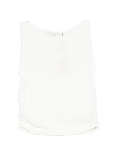 DUNST DUNST WHITE NYLON-BLEND TOP