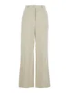 Dunst White Pants With Belt Loops And Wide Leg In Corduroy Woman In Green