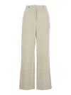 Dunst White Pants With Belt Loops And Wide Leg In Corduroy Woman In White