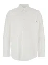 Dunst White Shirt With Patch Pocket On The Front And Embroidered Logo In White