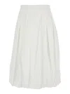 Dunst White Skirt With Balloon Design And Pleated Details In Cotton Blend Woman