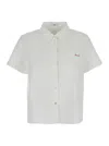Dunst White T-shirt With Classic Collar And Logo Lettering Embroidery On The Front In White