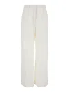 Dunst White Wide Pants In Cotton Blend Woman In White