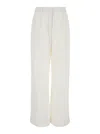 Dunst White Wide Pants In Cotton Blend Woman In White