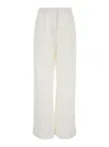 Dunst White Wide Pants In Cotton Blend Woman In White