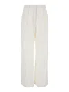 Dunst White Wide Pants In Cotton Blend Woman In White
