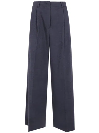 Dunst Wide Trousers Double Pleated Wide Slacks In Gray