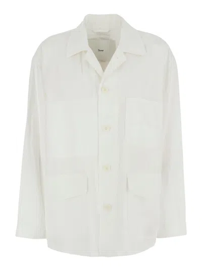 Dunst Wide-collar Cotton-blend Blazer In White