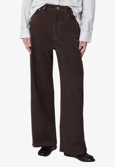 Dunst Wide-leg Corduroy Pants In Brown