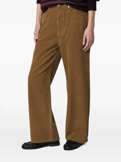 Dunst Wide-leg Corduroy Trousers In Green