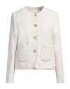 Dunst Woman Jacket Ivory Size M Cotton, Wool, Polyester, Nylon In White