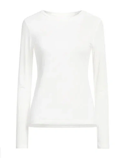 Dunst Woman T-shirt Ivory Size L Rayon, Wool, Polyurethane In White